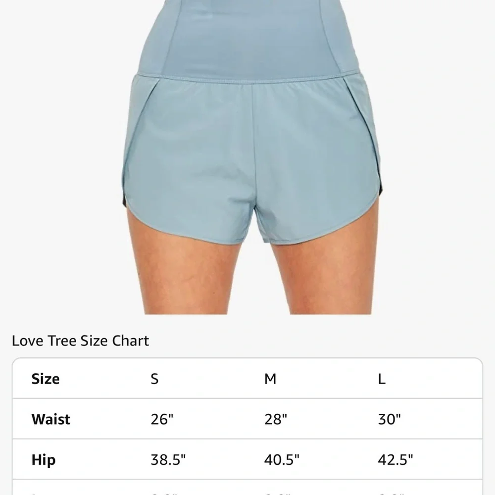Love Tree Blue High Waisted Running Athletic Shorts NWT M